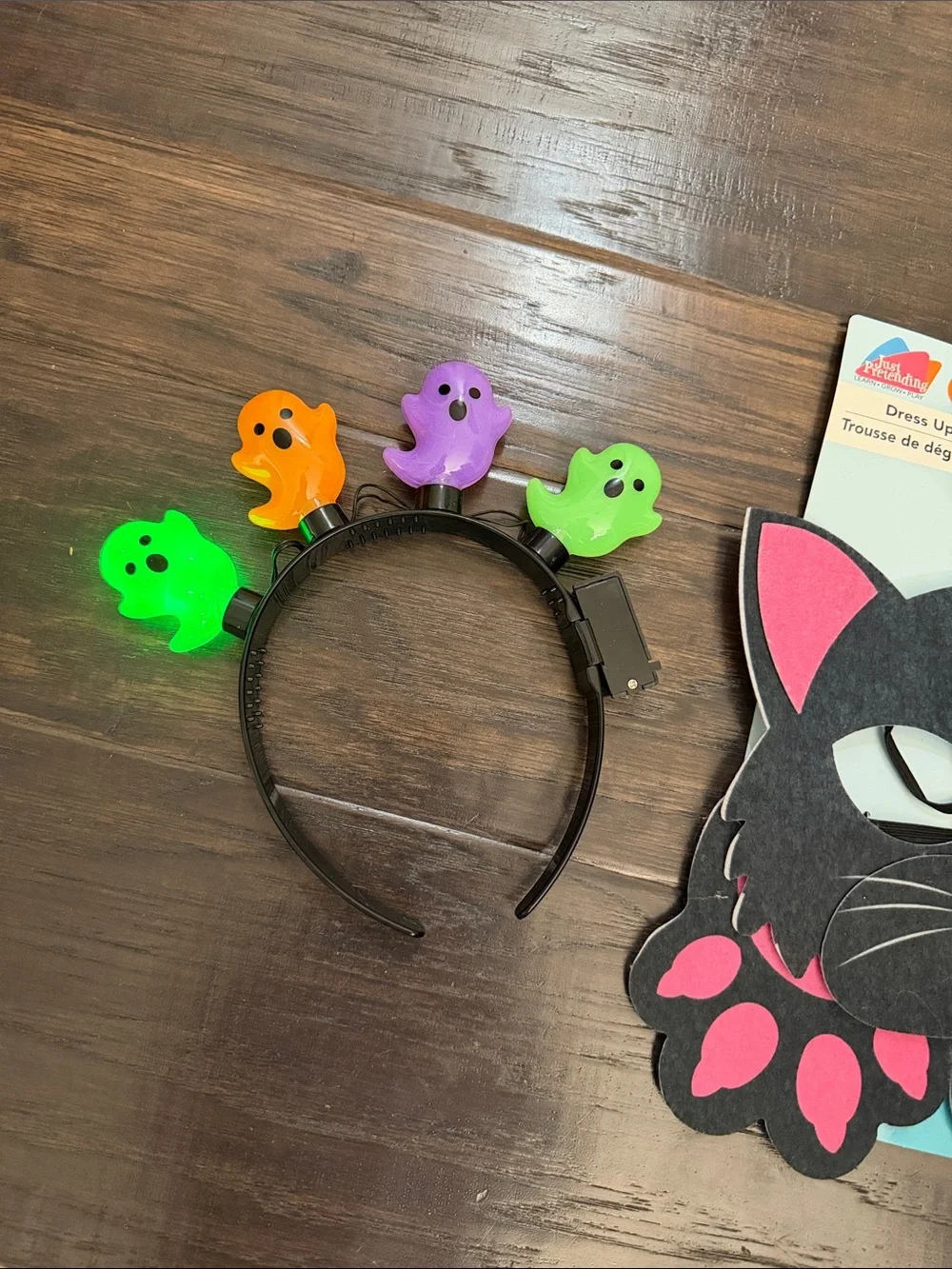 Kids Costume Cat Dress-Up Mask and Multi-Color Ghost Headband Set Halloween